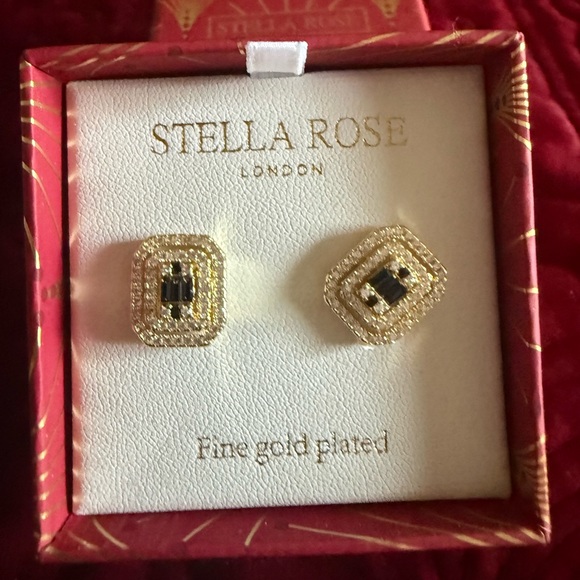 Stella Rose Gold and Black Earrings - Picture 5 of 6